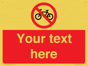 Custom No Cycling Sign